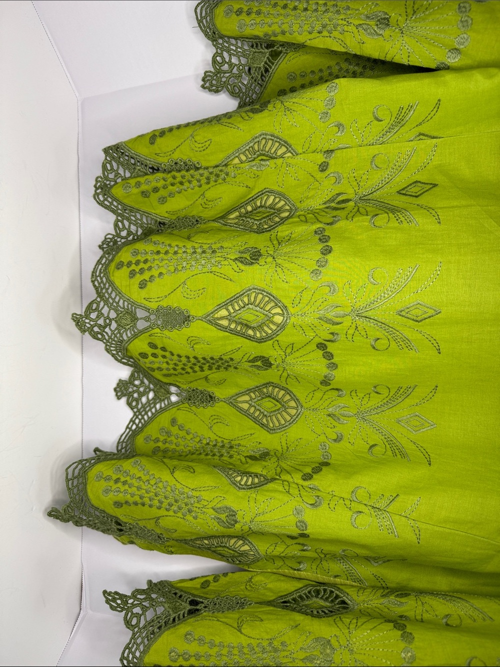 Reba Lace/Embroidered V-Neck Tunic Green - Picture 3 of 7